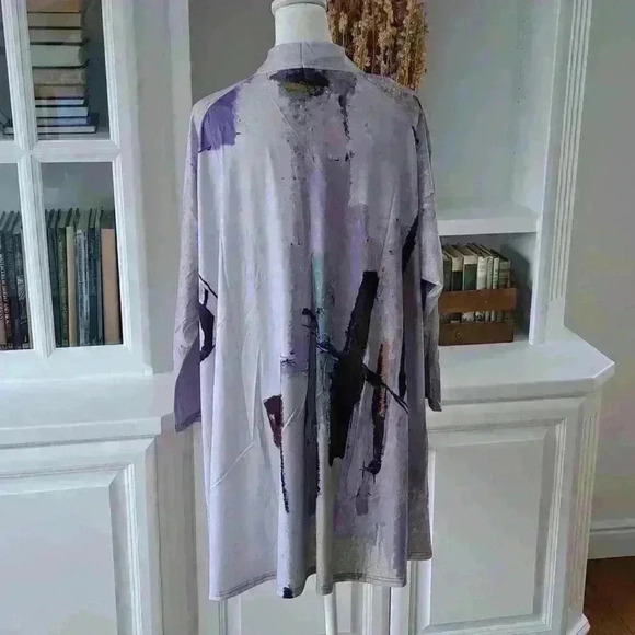 3 Potato Open Cardigan - Colors: Lavenders, Greens, Browns - Size: L - Picture 3 of 7